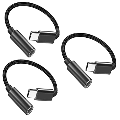 UKCOCO 3st Audio-adapterkabel USB Kopfhörer Adapter Typ-c-kopfhörer-adapterkabel Kopfhöreranschluss USB-c Auf 3,5 Mm Typ-c-adapterkabel Mini z Aux-Adapter Kurz Nylon Audioleitung von UKCOCO