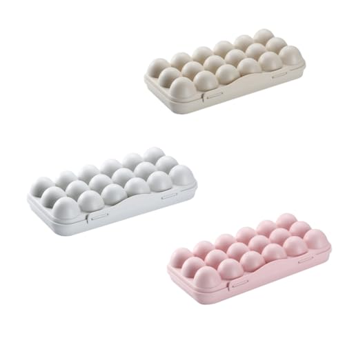 UKCOCO 3st Aufbewahrungsbox Für Eier Kühlschrank Eierschublade Kühlschrank-eierhalter Stapelbare Eierschalen Mit Deckel Eierschale Aus Kunststoff Eierkarton Plastik Überlagert von UKCOCO
