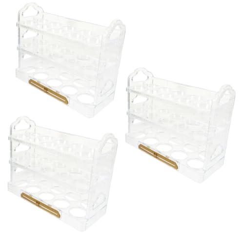 UKCOCO 3st Aufbewahrungsbox Für Eier Mini-kühlschrank-organizer Eierablage Für Kühlschrank Flip-ei-organizer Flip-kühlschrank-eierablage Eierbehälter Mini-container Schärfer Haushalt Pp von UKCOCO