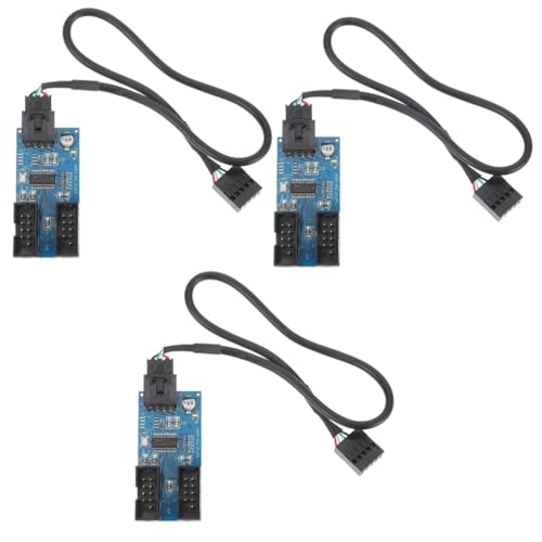 UKCOCO 3st Riser-Karte Tischzubehör USB-hub Stoßverbinder USB-Adapter 9-poliger USB-Header-konverter Kabeladapter USB-Header-erweiterungskarte Adapter Für Portmultiplikator Leiterplatte von UKCOCO