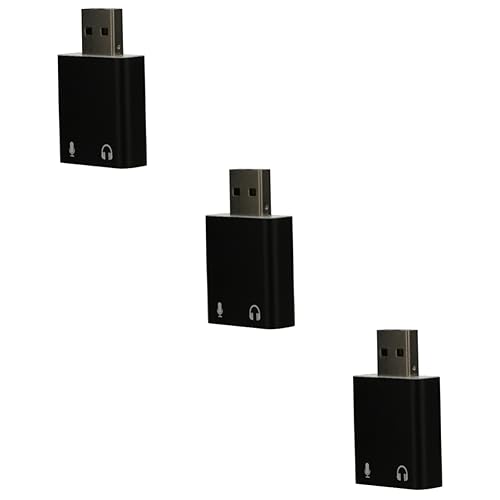 UKCOCO 3st USB Externe Soundkarte Windows-USB Computeradapter Für Laptops Klinken-Audio-Adapter Adapter Für Stereo-kopfhörer Mikrofonadapter Aluminiumlegierung Konverter Fenster Rechner von UKCOCO