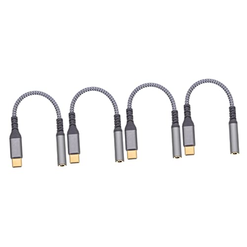 UKCOCO 4 Stück Audio-adapterkabel Audio-hilfseingangsadapter Kopfhörer-Adapter Adapter Für Kopfhöreranschluss USB-c-Adapter Typ-c Kopfhöreradapter Aluminiumlegierung Handy Splitter von UKCOCO