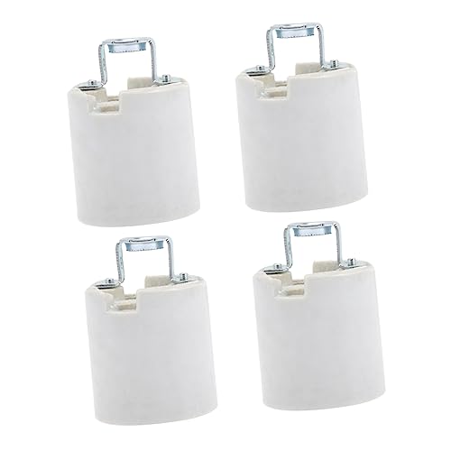 UKCOCO 4 Stück Zubehör für Lampenfassungen schrauben Lampenfassung mit Gewinde Lampensockelhalter leichte Schraubfassungen Glühbirne Lampenfassung Buchse Keramik Beige von UKCOCO