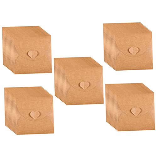 UKCOCO 50 Stück Kraftpapier-cd-DVD-umschläge für Themenpartys Aufbewahrungskorb Cd-hüllen mit Herzknopf Umschläge für Sammler von UKCOCO