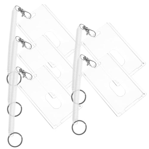 UKCOCO 5Sätze Ausweishalter mit Armband Vertikale Id Kartenhülle aus Langlebigem Einziehbarer Schlüsselanhänger für Ausweise Schlüssel und Ec Karten Transparent von UKCOCO