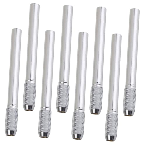UKCOCO 8Stücke Metall Bleistiftverlängerungen Wiederverwendbare Stift Extender für Bürobedarf Robust und Zeichnen und Schreiben Silberne Farbe von UKCOCO