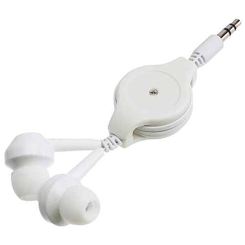 UKCOCO Einziehbare 3,5-mm-kopfhörer Mini-kopfhörer In-Ear-kopfhörer Kopfhörer Für Personen Ohr Kopfhörer Kabelgebundene 3,5-mm-mikrofonkopfhörer Spieler Lärmminderung Weiß von UKCOCO