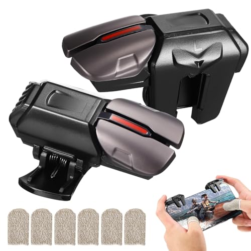UKCOCO Fingerschutz-Set Für Mobile Game-Trigger: Mobiler Game-Controller Mit 6 Triggern Kompatibel Mit Ios/Telefon 1 Paar Game-Trigger + 3 Paar Fingerhandschuhe von UKCOCO