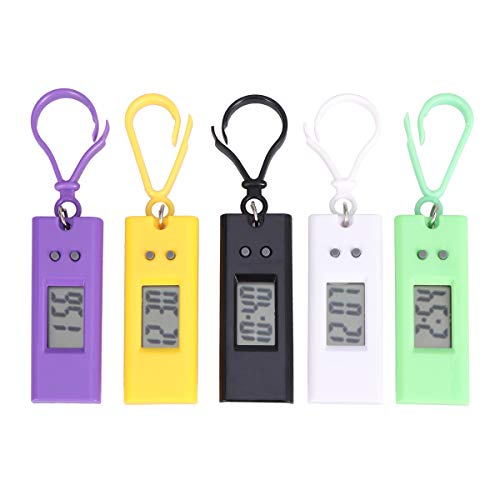 UKCOCO Mode Taschenuhr 5 Stücke Schlüsselbund Elektronische Uhren Lustige Schlüsselanhänger Taschenuhren Prüfung Kleine Hängende Uhren für Kinder Studenten (zufällige Farbe) von UKCOCO