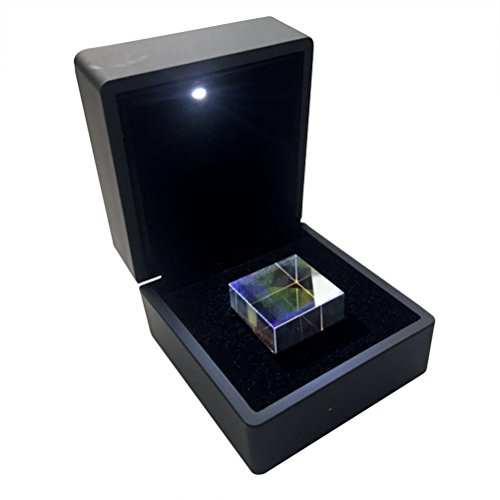UKCOCO Optisches Glas-RGB-Dispersionsprisma-Würfel für die Physik, die Dekorations-Künste mit empfindlicher Geschenkbox 2.3x2.3x2.3cm unterrichtet von UKCOCO