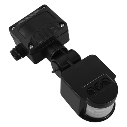 UKCOCO Pir-Sensor bewegungssensor Lichtsensor Moderner Designsensor Sicherheitssensor Sensor mit Infrarot-Technologie Zubehör für die Außenbeleuchtung Steuersensor Schalenmaterial Black von UKCOCO