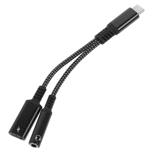 UKCOCO USB-Adapter Kopfhörer-Zubehör Headset-Adapter Für PC USB-Ladekabel USB-C-Kopfhörer-Adapter Aux-Zu-USB-C-Zu-Aux-Adapter Tpc-Ladekabel-Adapter Schwarzes Abs Telefonzubehör von UKCOCO