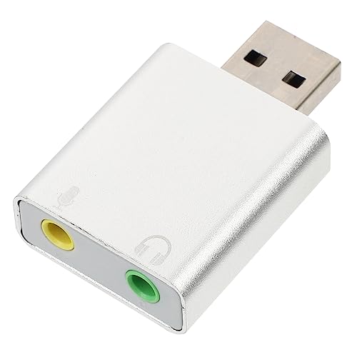 UKCOCO USB Externe Soundkarte USB Externer Ton USB-Sound Externer USB Tragbarer Ton 7. 1 USB-Stereo-audioadapter Ton Mini Antriebsloser Adapter Kopfhörer Mikrofon Aluminiumlegierung 3D von UKCOCO