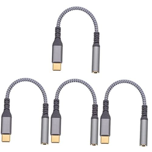 UKCOCO USB-Kabel 4 Stück Audio-adapterkabel Kopfhörer-Adapter Lade USB-c-zu-aux-Audio-dongle-Kabel Kopfhörer-konverter USB-Headset-Adapter Splitter Aufladen Aluminiumlegierung von UKCOCO