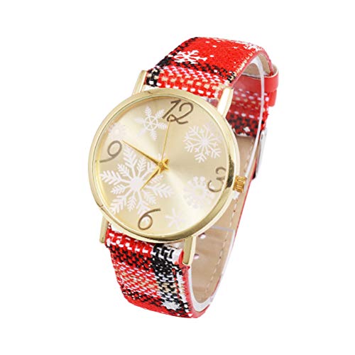UKCOCO Zubehör 1pc Damenuhr Ledergürtel Quarzuhr Weihnachtselemente Design Freizeit für den täglichen Gebrauch auf Partys von UKCOCO