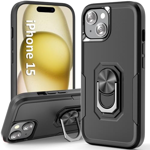 UKLCCU Handyhülle für iPhone 15 Hülle Schwarz iPhone 15 Handyhülle Heavy Duty Armor Case mit Kickstand Ring für iPhone 15 – Schwarz UKLCCU Handyhülle für iPhone 15 Hülle Schwarz iPhone 15 Handyhülle Heavy Duty Armor Case mit Kickstand Ring für iPhone 15 – Schwarz von UKLCCU