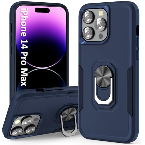 UKLCCU Schutzhülle für iPhone 14 Pro Max für Herren mit Ständer, integriertem 360° drehbarem Ringständer für iPhone 14 Pro Max, Blau UKLCCU Schutzhülle für iPhone 14 Pro Max für Herren mit Ständer, integriertem 360° drehbarem Ringständer für iPhone 14 Pro Max, Blau von UKLCCU