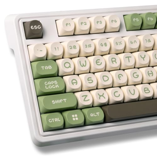 UKVEY PBT Double-Shot Tastenkappen-Set für mechanische Tastatur, MOA-Profil, gemütliches Stimmungsdesign, kompatibel mit MX-Clone-Schaltern, 130-teilig, Braun / Grün UKVEY PBT Double-Shot Tastenkappen-Set für mechanische Tastatur, MOA-Profil, gemütliches Stimmungsdesign, kompatibel mit MX-Clone-Schaltern, 130-teilig, Braun / Grün von UKVEY