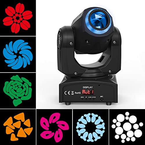 Moving Head LED U`King 50W Mini Moving Head Beam Bühnenlicht RGB DMX512 Disco Lichteffekt DJ Effekt Bühnenbeleuchtung Party Licht Pin Spot RGBW für DJ Bar Club Partybühnenlicht von UKing