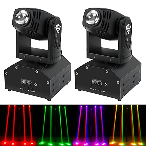 UKing 2pcs LED Moving Heads RGBW Beam DMX512 Lichteffekt Kein Led Strahler Licht 11/13 CH LED Partylicht Musikgesteuert für DJ Discolicht Club Bar Bühnenbeleuchtung… von UKing