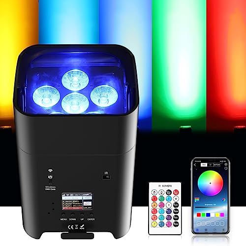 UKing 6 * 18W akku led par strahler wiederaufladbarer, RGBWA+UV disco licht Scheinwerfer Bühnenlicht mit mit Fernbedienung, unterstützt APP/2,4 GHz/DMX-Steuerung für DJ Party Hochzeiten von U`King