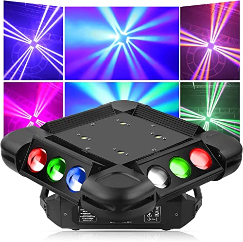 UKing Moving Head 12 LED 150W Beam Bühnenlicht RGBW Disco Party Licht, 16CH LED Moving Heads DMX Auto Musik Aktivierung Stroboscooplicht Discolichteffekt für Party DJ Disco Bar Bühnenlicht von UKing