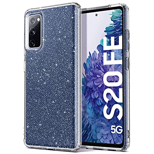 ULAK Galaxy S20 FE Hülle Glitzer, Galaxy S20FE Durchsichtige Schutzhülle Hard TPU Bumper Handyhülle Stoßfest Phone Case für Samsung Galaxy S20 FE 5G 6,5 Zoll - Glitzer Durchsichtige von ULAK