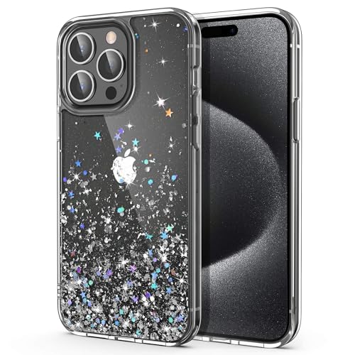 ULAK Glitzer Hülle für iPhone 15 Pro, Sparkle Sterne Glitter TPU Stoßfest Handyhülle Durchsichtig Bling Schutzhülle Phone Case Cover für iPhone 15 Pro 6,1 Zoll - Silber Glitzer ULAK Glitzer Hülle für iPhone 15 Pro, Sparkle Sterne Glitter TPU Stoßfest Handyhülle Durchsichtig Bling Schutzhülle Phone Case Cover für iPhone 15 Pro 6,1 Zoll - Silber Glitzer von ULAK