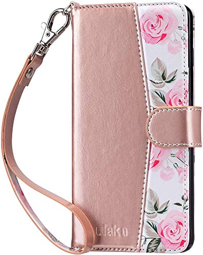 ULAK Handyhülle für Samsung Galaxy S10 Plus Hülle Premium Leder Schutzhülle Tasche Flip Case Standfunktion Kartenfach Klapphülle mit Stoßfest Cover für Samsung S10 Plus 6,4 Zoll - Roségold von ULAK