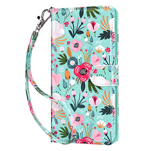 ULAK Handyhülle für Samsung Galaxy S20 FE Hülle Premium Leder Schutzhülle Tasche Flip Case Standfunktion Kartenfach Klapphülle mit Stoßfest Magnetisch Cover - Bunt Blumen von ULAK
