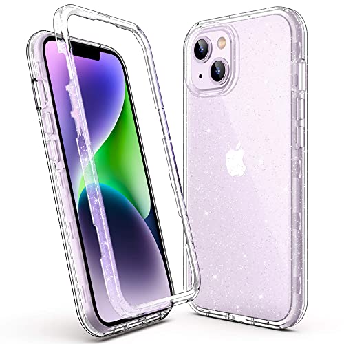 ULAK Hülle Kompatibel mit iPhone 14 Plus, Clear Glitter Schutzhülle Sparkle Handyhülle TPU Bumper Transparent Stoßfest Case Cover für iPhone 14 Plus 6,7 Zoll 2022 - Durchsichtig Glitzer von ULAK