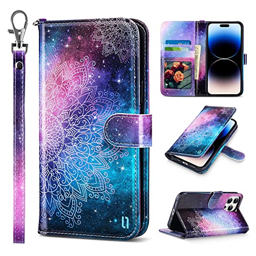 ULAK Hülle Kompatibel mit iPhone 14 Pro, Flip Hülle Leder PU Klapphülle Cover Tasche Brieftasche Schutzhülle Standfunktion Handyhülle mit Kartenfächer Case für iPhone 14 Pro 6,1 Zoll - Mandala ULAK Hülle Kompatibel mit iPhone 14 Pro, Flip Hülle Leder PU Klapphülle Cover Tasche Brieftasche Schutzhülle Standfunktion Handyhülle mit Kartenfächer Case für iPhone 14 Pro 6,1 Zoll - Mandala von ULAK