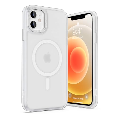 ULAK für iPhone 12/12 Pro Hülle Magnetisch kompatibel mit Magsafe, [Anti-Gelb] Clear Schutzhülle Handyhülle Bumper Transparent Case Cover für iPhone 12/12 Pro 6,1 Zoll - Durchsichtig Mattiert Mag von ULAK