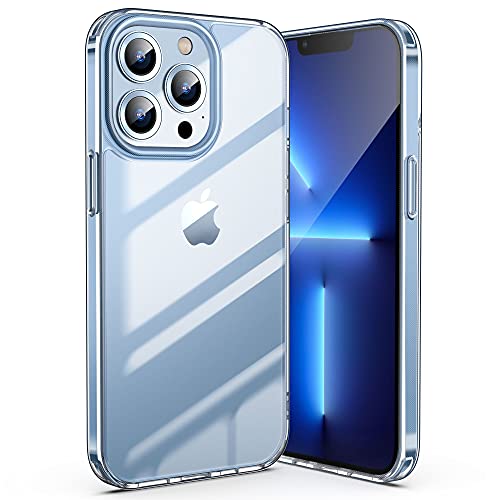 ULAK Hülle für iPhone 13 Pro, Transparent Dünn Schutzhülle Hybrid Anti Gelb PC + Anti Scratch TPU Handyhülle Durchsichtig Phone Case für iPhone 13 Pro 6,1 Zoll - Klar von ULAK