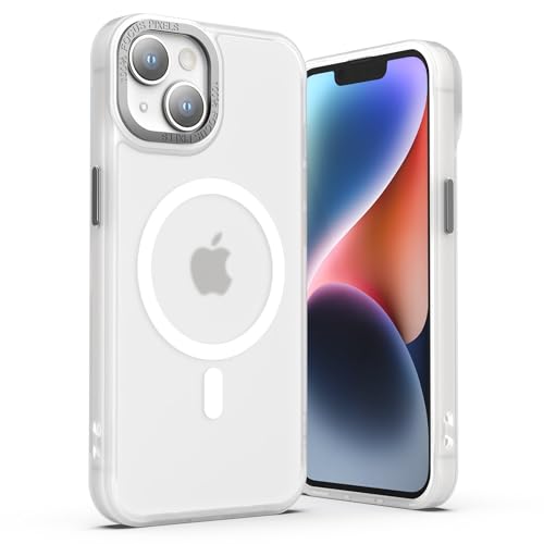 ULAK für iPhone 14 Hülle Magnetisch kompatibel mit Magsafe, Durchsichtig [Anti-Gelb] Clear Schutzhülle Handyhülle TPU Bumper Transparent Case Cover für iPhone 14 6,1 Zoll - Durchsichtig Mattiert Mag von ULAK