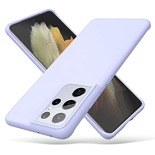 ULAK Liquid Silikon Hülle für Samsung S21 Ultra Silikonhülle 3 in 1 Dünne Schutzhülle Bumper Handyhülle Stoßfest Phone Case für Samsung Galaxy S21 Ultra 6,8 Zoll - Lila von ULAK