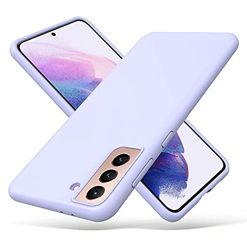 ULAK Liquid Silikon Hülle kompatibel mit Samsung S21, Silikonhülle 3 in 1 Dünne Schutzhülle Bumper Handyhülle Stoßfest Phone Case für Samsung Galaxy S21 6,2 Zoll - Lila von ULAK