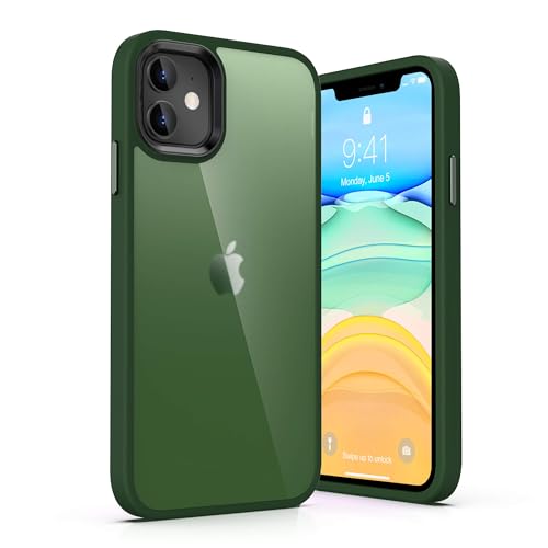 ULAK für iPhone 11 Hülle, Durchsichtig [Anti-Gelb] Clear Schutzhülle Bunte Handyhülle TPU Bumper Transparent Stoßfest Case Cover für iPhone 11 6,1 Zoll - Dunkel Grün von ULAK
