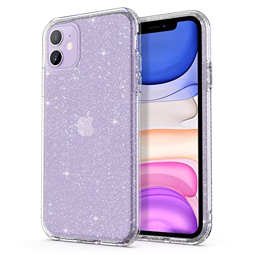 ULAK für iPhone 11 Hülle Glitzer Durchsichtige Schutzhülle Hard TPU Bumper Handyhülle Stoßfest Phone Case für Apple iPhone 11 6,1 Zoll - Glitzer Durchsichtige von ULAK