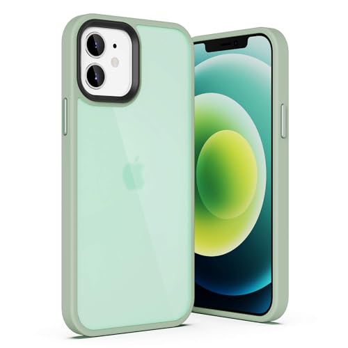 ULAK für iPhone 12/12 Pro Hülle, Durchsichtig [Anti-Gelb] Clear Schutzhülle Bunte Handyhülle TPU Bumper Transparent Stoßfest Case Cover für iPhone 12/iPhone 12 Pro 6,1 Zoll - Green Frame von ULAK