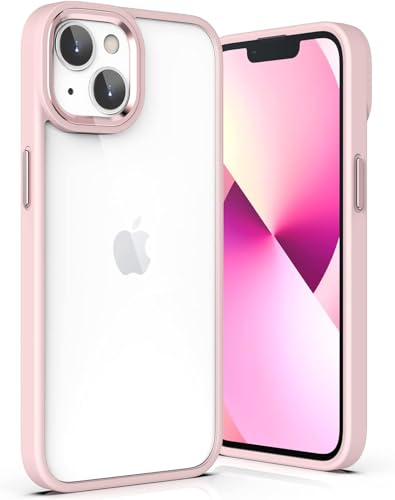 ULAK für iPhone 13 Hülle, Durchsichtig [Anti-Gelb] Clear Schutzhülle Bunte Handyhülle TPU Bumper Transparent Stoßfest Case Cover für iPhone 13 6,1 Zoll - Rosa von ULAK