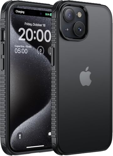 ULAK für iPhone 13 Hülle, Durchsichtig [Anti-Gelb] Clear Schutzhülle Bunte Handyhülle TPU Bumper Transparent Stoßfest Case Cover für iPhone 13 6,1 Zoll - Schwarz von ULAK