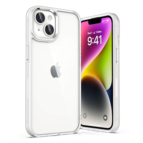 ULAK für iPhone 14 Hülle, [Anti-Gelb] Clear Bunte Schutzhülle Durchsichtig Handyhülle TPU Bumper Transparent Stoßfest Case Cover für iPhone 14 6,1 Zoll - Durchsichtig Mattiert von ULAK