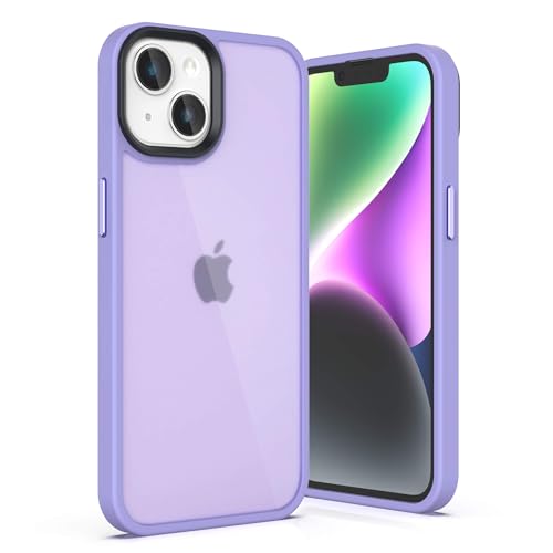 ULAK für iPhone 14 Hülle, [Anti-Gelb] Clear Bunte Schutzhülle Durchsichtig Handyhülle TPU Bumper Transparent Stoßfest Case Cover für iPhone 14 6,1 Zoll - Helles Violett von ULAK