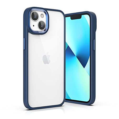 ULAK für iPhone 14 Hülle, [Anti-Gelb] Clear Bunte Schutzhülle Durchsichtig Handyhülle TPU Bumper Transparent Stoßfest Case Cover für iPhone 14 6,1 Zoll - Navy blau von ULAK