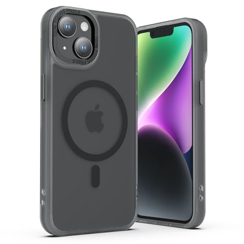 ULAK Magnetci für iPhone 14 Hülle, Durchsichtig [Anti-Gelb] Clear Schutzhülle Handyhülle TPU Bumper Transparent Stoßfest Case Cover für iPhone 14 6,1 Zoll - Schwarz Mag von ULAK