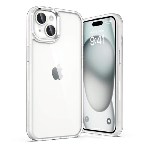 ULAK für iPhone 15 Hülle, Durchsichtig [Anti-Gelb] Clear Schutzhülle Bunte Handyhülle TPU Bumper Transparent Stoßfest Case Cover für iPhone 15 6,1 Zoll - Durchsichtig Mattiert von ULAK