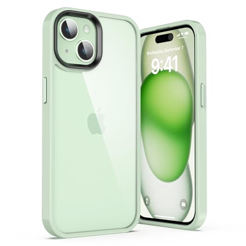 ULAK für iPhone 15 Hülle, Durchsichtig [Anti-Gelb] Clear Schutzhülle Bunte Handyhülle TPU Bumper Transparent Stoßfest Case Cover für iPhone 15 6,1 Zoll - Hellgrün von ULAK