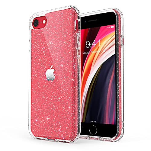 ULAK für iPhone SE 2020/2022 Hülle, iPhone 7/8 Glitzer Durchsichtige Schutzhülle TPU Bumper Handyhülle Stoßfest Phone Case für iPhone SE 2022/2020/8/7 4,7 Zoll - Glitzer Durchsichtige von ULAK