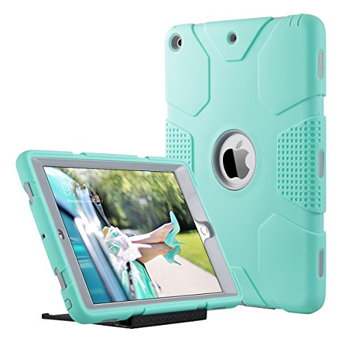 ULAK iPad 9.7 Zoll 2018/2017 Hülle, [Armor Serie] Stoßfest Schutzhülle mit Kickstand 3 in 1 Soft Silikon + Hart PC Tasche Standfunktion Case Cover für Apple iPad 9,7 Zoll 5./6. Generation - Minze von ULAK